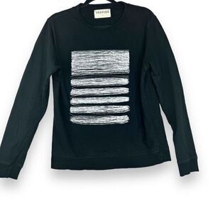 Vestige Long Sleeve Graphic Tee Men's Size Small‎ Black Punk Streetwear Grunge